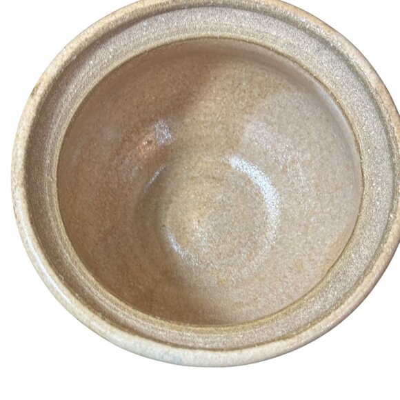 Vintage Handcrafted Ceramic Lidded Jar With Earthy Tones & Rustic Finish - Picture 6 of 10